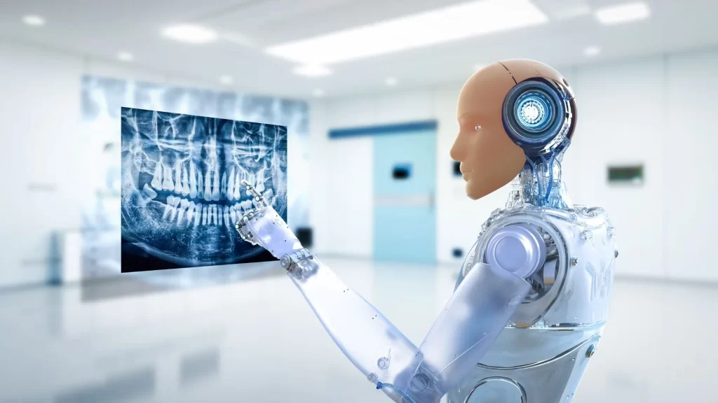 An image of a robot symbolizing Artificial Intelligence in healthcare