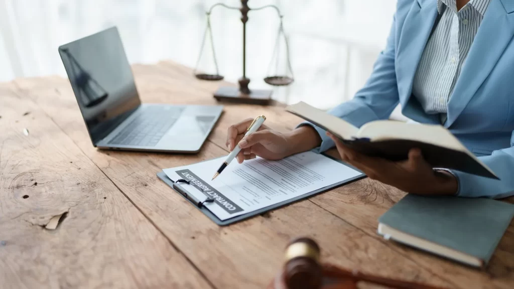 A lawyer about to sign a digital marketing contract